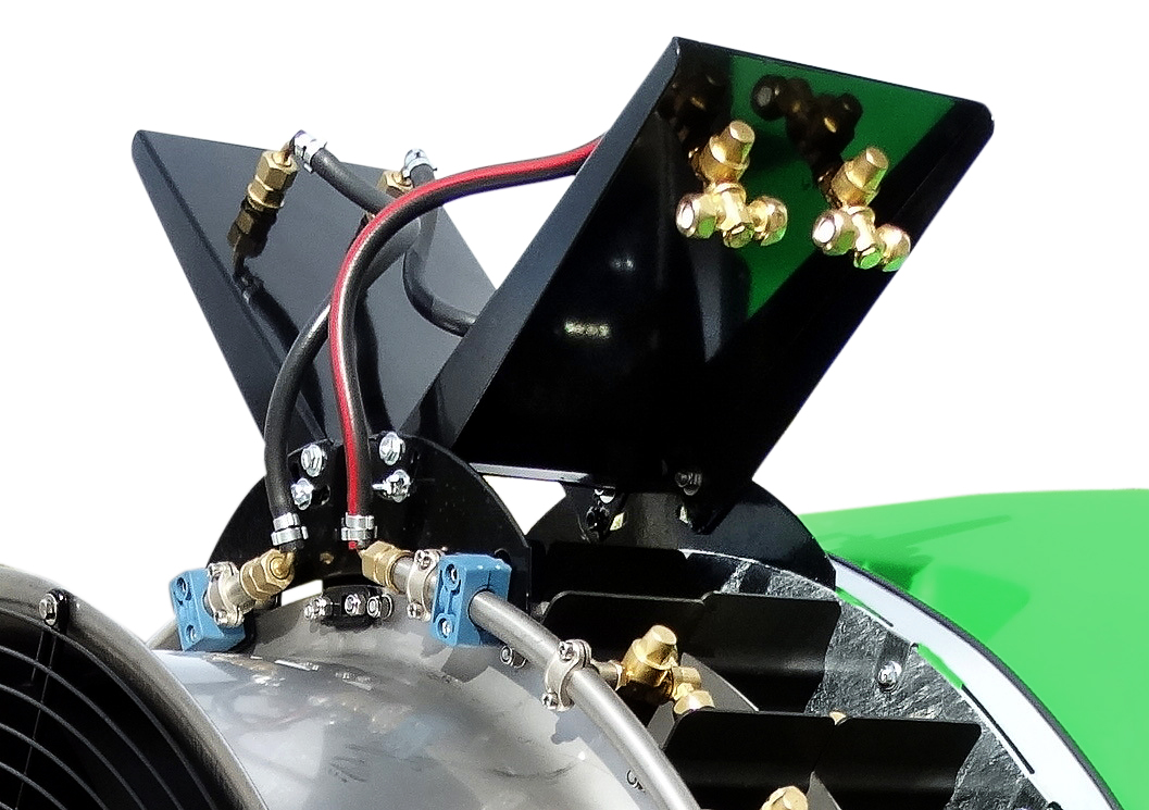 Déflecteur en forme de V avec 2 jets de chaque côté pour les aérodromes Cyclone et Turbo