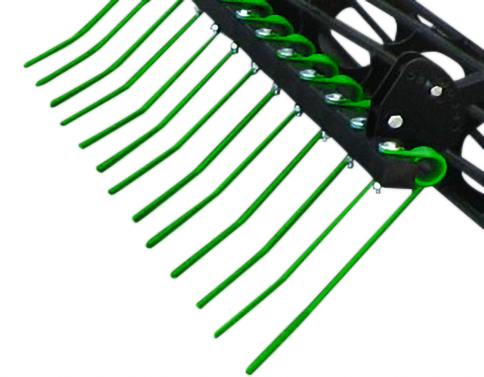 Single curved spring rake
